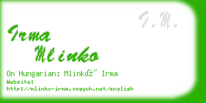 irma mlinko business card